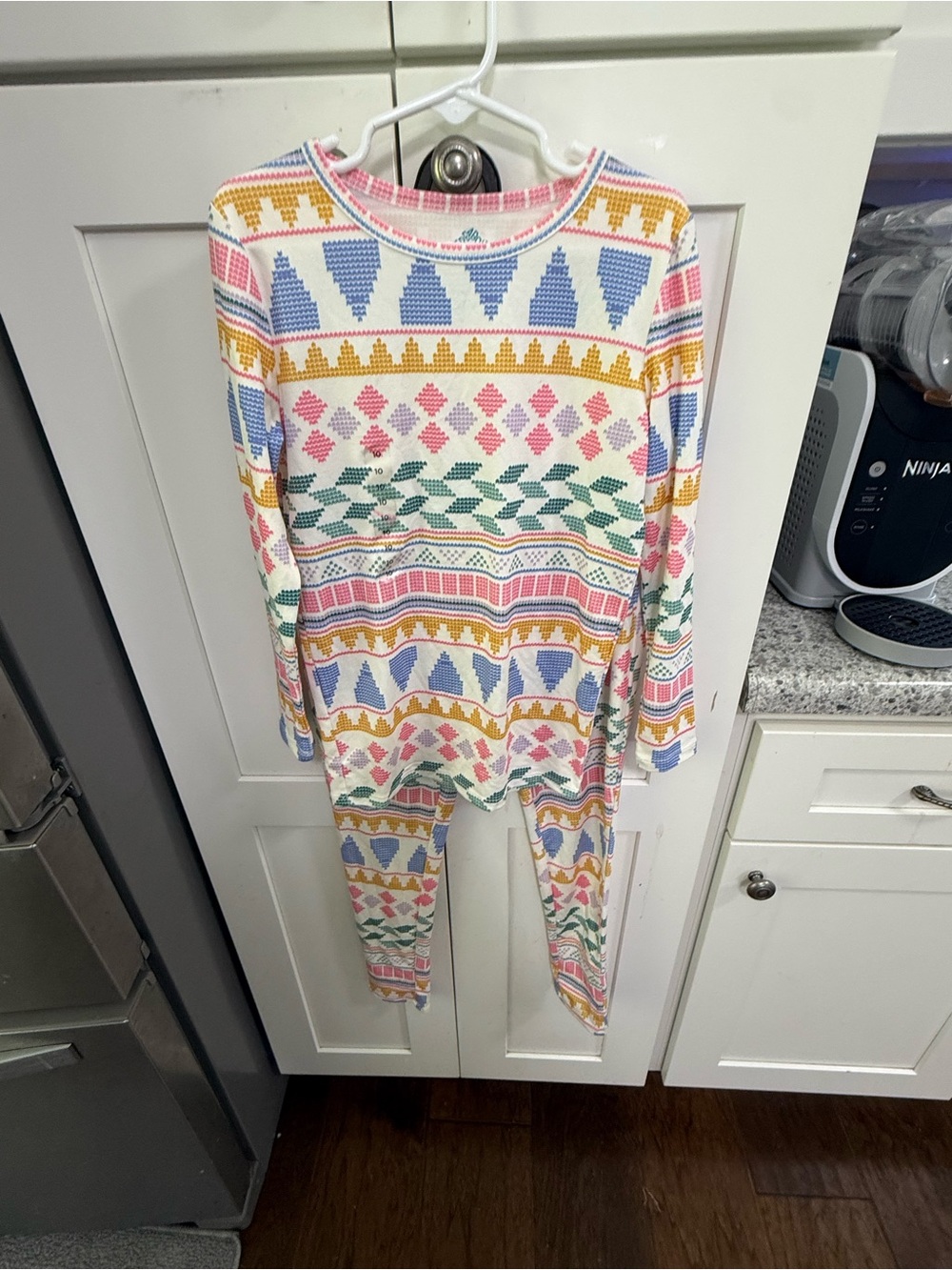 Girls' Long Sleeve Fair Isle Cotton Pajama Set - Multicolor